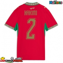 Camisa de Futebol Marrocos Achraf Hakimi #2 Equipamento Principal Mulheres Mundo 2026 Manga Curta